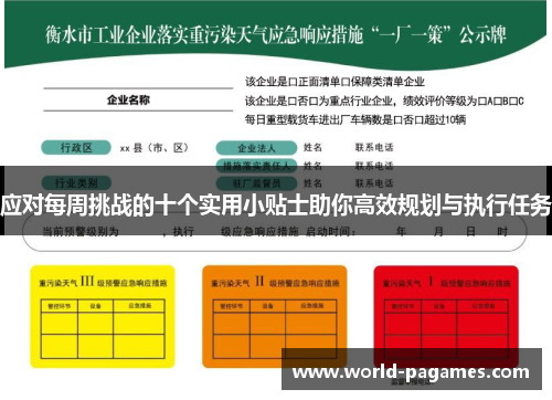 应对每周挑战的十个实用小贴士助你高效规划与执行任务